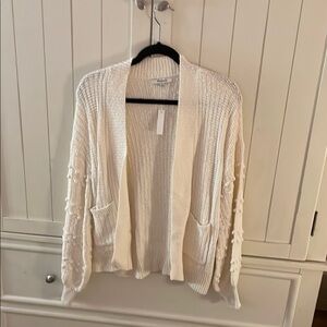 Madewell Cream Cable Knit Cardigan Sweater
